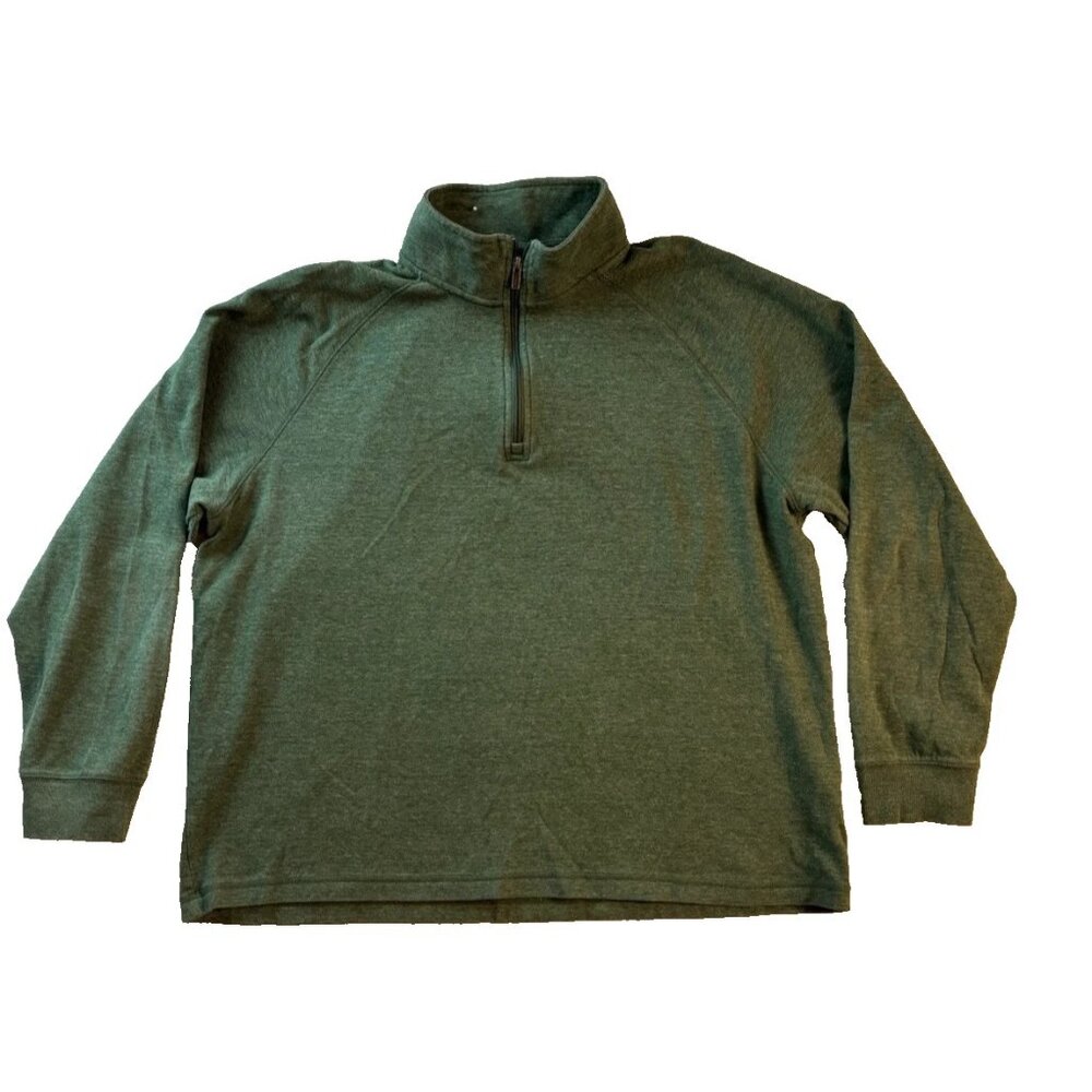 L.L. Bean 1/4 Zip Mock Neck Long Sleeve Sweater Men's Size XL Green